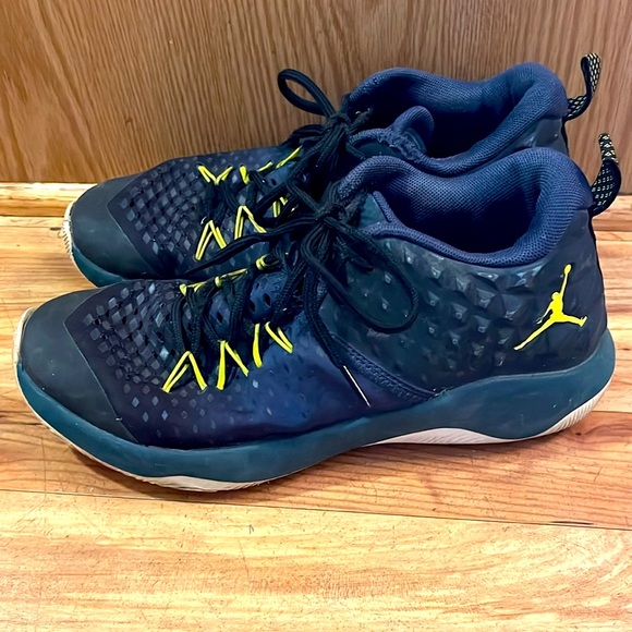 Nike Air Jordan Extra Fly Shoes Mens Size 8 Navy Leather Basketball Sneakers GUC main image 6